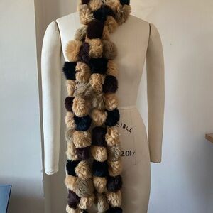 Pom Pom Real Fur Scarf